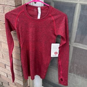 NWT Lululemon Swiftly Long Sleeve Red Size 4